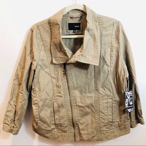 Hurley Moto Skater Girl 3/4 Sleeve Lightweight Trendy Spring Jacket Pockets